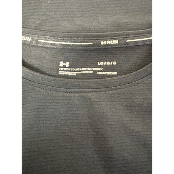 Under Armour Athletic T Shirt Women’s Large Black HeatGear Run Open Back Top - Picture 1 of 6